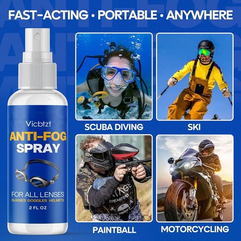 Anti Fog Spray for Swim Goggles, Snorkel, Scuba & Ski Masks, Reef Safe & Long-Lasting Defogger for Swimming, Diving, Snorkeling, Skiing, Paintball, Motorcycling - 2 fl oz in Kuwait