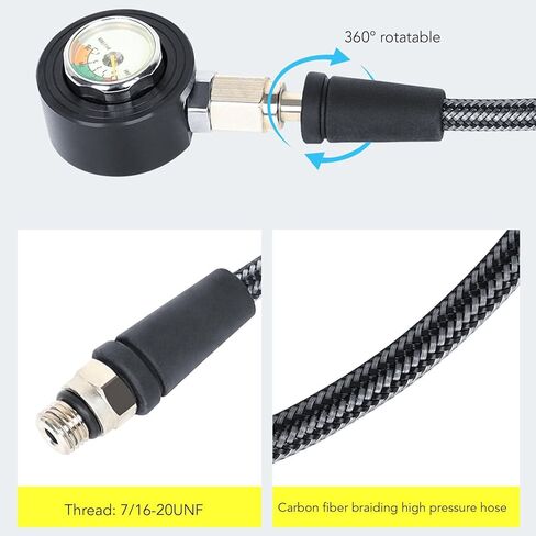 Aluminum Alloy Dive Regulator Set, 1st Stage & 2nd Stages with Pressure Gauges & 2 Hoses for Scuba Diving, Underwater Breathing, and Freediving by Experienced Divers in Kuwait