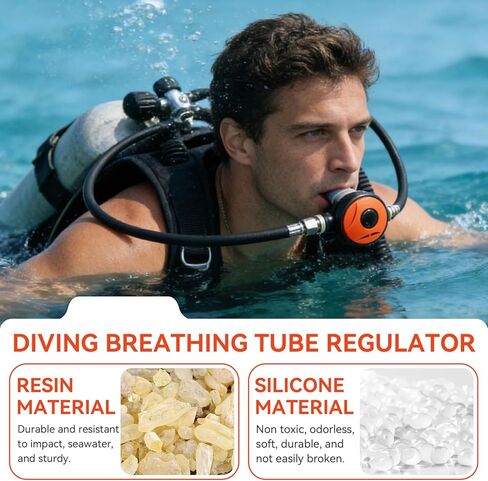 Scuba Regulator, Diving Mouth Piece, Snorkel Dive Second,ScubaRegulator, Dive Snorkel 2nd Stage Regulator Explorer with Mouthpiece Diving Equipment Accessory in Saudi Arabia