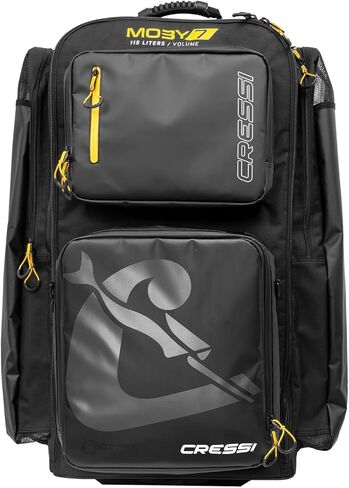 Cressi Strong Large Capacity Roller Luggage Bag 115L with Backpack Straps - Moby 7: Designed in Italy in Saudi Arabia