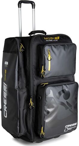 Cressi Strong Large Capacity Roller Luggage Bag 115L with Backpack Straps - Moby 7: Designed in Italy in Saudi Arabia