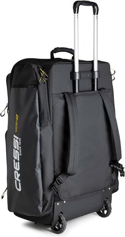 Cressi Strong Large Capacity Roller Luggage Bag 115L with Backpack Straps - Moby 7: Designed in Italy in Saudi Arabia