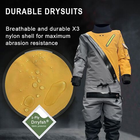 بدلات جافة للتجديف بالكاياك، بدلة جافة مع سحاب مريح للإبحار في المياه الباردة والتجديف والرياضات المائية in Kuwait