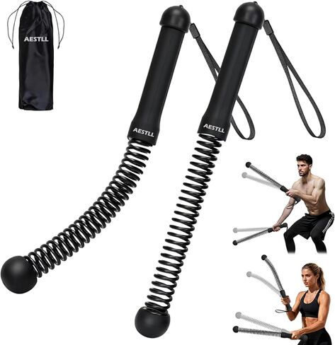 Ropeless Battle Ropes Weighted — 2 Pack Portable Cordless Battle Ropes for HIIT & Cardio Full-Body Workout Tool with Non-Slip Spiral Handles, Travel-Friendly Home Gym Equipment for Women & Men in Saudi Arabia