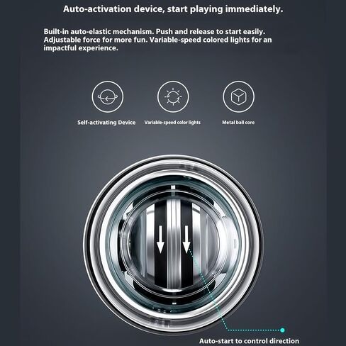 كرة الدوران/عزم الدوران، تمرين اليد، كرة تدريب المعصم، تمرين الساعد الجيروسكوبي، كرة عزم دوران خفيفة متغيرة اللون بخمسة تروس لتقوية الأذرع والأصابع والعظام والعضلات. in Kuwait