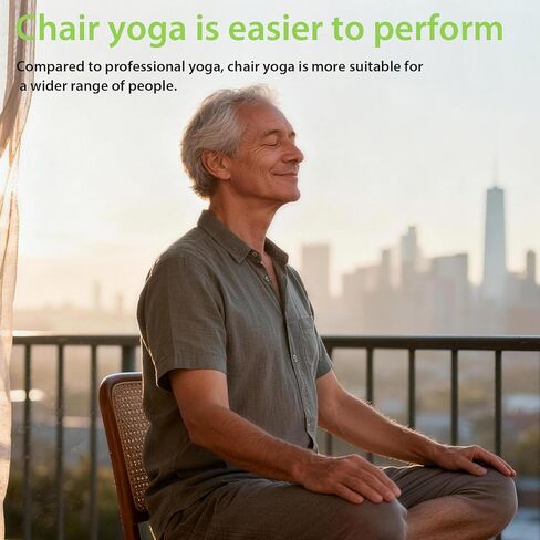 Chair Yoga for Seniors Over 60 Book & Chart, Gentle Seated Chair Yoga Guide, 30-Day Challenge for Flexibility & Balance, A4 Size Easy to Follow Chair Yoga Routine for Older Adults in Kuwait