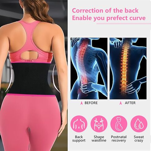 Waist Trainer for Women Lower Belly Fat, Waist Sweat Band for Women, Belly Band Sweat Belt, Stomach Wrap, Body Shaper in Kuwait