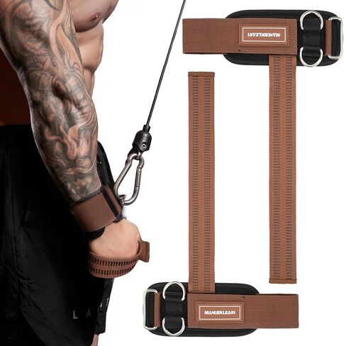 MANUEKLEAR Non-Slip Wrist Straps for Weightlifting Deadlifting, Gym Lifting Straps with D Rings for Cable Machine Workout, 10mm Neoprene Padded Weight lifting Wrist Wraps for Men Women in Kuwait