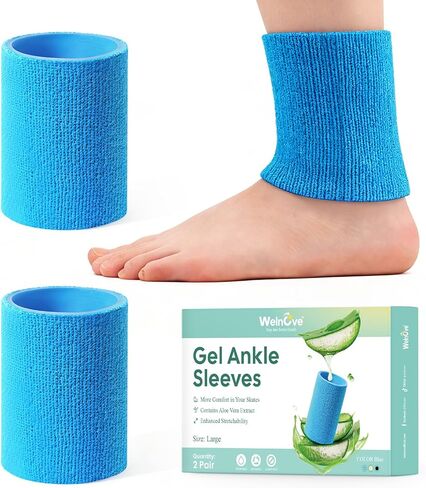 Welnove Ankle Gel Sleeves, Aloe Vera Infused Skate Socks for Figure Skating Riding Ski, Ankle Protection Foot Support Socks in Saudi Arabia