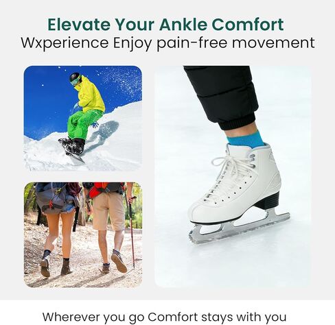Welnove Ankle Gel Sleeves, Aloe Vera Infused Skate Socks for Figure Skating Riding Ski, Ankle Protection Foot Support Socks in Saudi Arabia