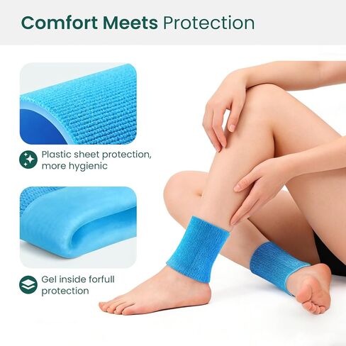 Welnove Ankle Gel Sleeves, Aloe Vera Infused Skate Socks for Figure Skating Riding Ski, Ankle Protection Foot Support Socks in Saudi Arabia