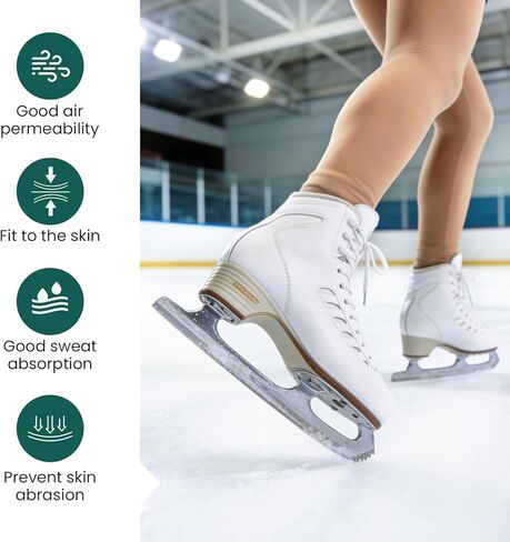 Welnove Ankle Gel Sleeves, Aloe Vera Infused Skate Socks for Figure Skating Riding Ski, Ankle Protection Foot Support Socks in Saudi Arabia