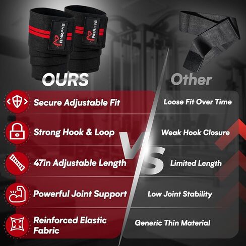 Elbow Wraps for Weightlifting - Adjustable Compression Straps & Elbow Brace for Joint Support (1 Pair), 47" Elbow Sleeves Weightlifting Men Women for Bench Press Powerlifting and Fitness Training in Kuwait