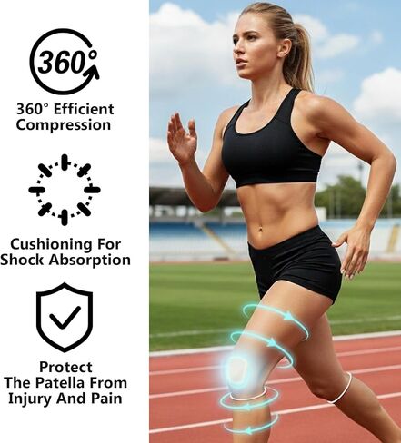 6Pcs Patellar Tendon Support Strap, Silicone Patella Band Stabilizer Elastic Knee Brace Ring for Men & Women, Ideal for Running Basketball Soccer Hiking Volleyball, Black & White in Saudi Arabia