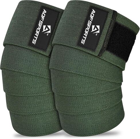 AQF Knee Wraps Weight Lifting Bandage - IPL and USPA Approved Gym Knee Support - Heavy Duty 78" Elasticated Support Straps Guard Powerlifting, Squatting (Pair) in Saudi Arabia