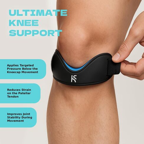 Patellar Tendon Support Strap (Upgrade 2-pack) - Adjustable Knee Strap - Patella Band For Running, Basketball, Fitness & Hiking | Relieves Pain, Tendonitis And Meniscus Pressure in Kuwait