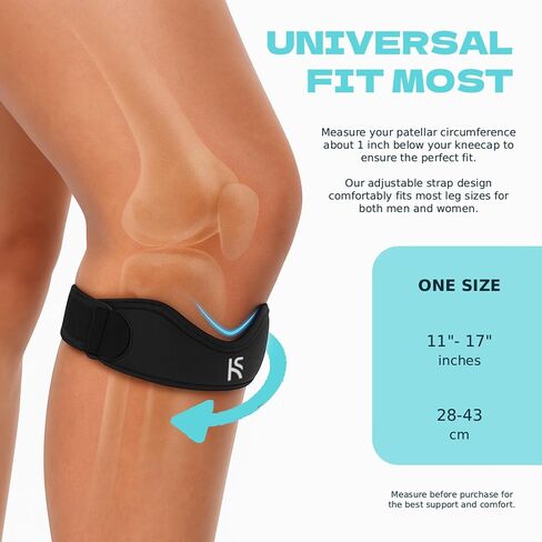 Patellar Tendon Support Strap (Upgrade 2-pack) - Adjustable Knee Strap - Patella Band For Running, Basketball, Fitness & Hiking | Relieves Pain, Tendonitis And Meniscus Pressure in Kuwait