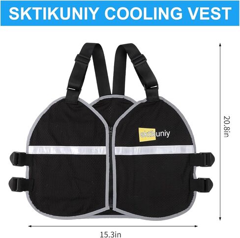 Cooling Vest for Men & Women with 8 Reusable Ice Packs, Lightweight Adjustable Breathable Design with Reflective Strips for Hot Weather, Outdoor Work, Running, Gardening in Saudi Arabia