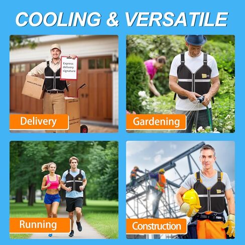 Cooling Vest for Men & Women with 8 Reusable Ice Packs, Lightweight Adjustable Breathable Design with Reflective Strips for Hot Weather, Outdoor Work, Running, Gardening in Saudi Arabia