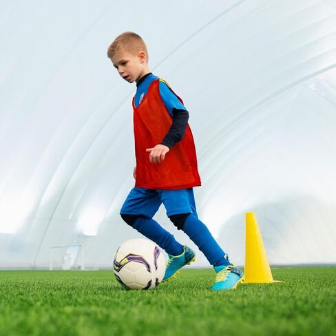 Linkidea Soccer Double Sided Scrimmage Team Vest for Children 6-12 Years Old, Team Reversible Pinnies for Sports & Practice, 2 Side Jerseys Fits Kid, Youth (12-Pack, Red & Green) in Saudi Arabia