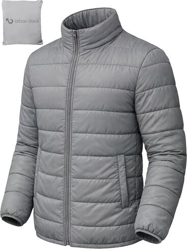 URBAN BUCK Packable Puffer Jacket for Men Lightweight Winter Duck Down Alternative Windproof & Water Repellent Hiking Jackets in Saudi Arabia