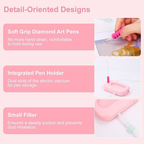 Electric Diamond Painting Pen - Vacuum Diamond Painting Pen with Storage Tray, E Painter for Diamond Painting, Diamond Art Tools & Accessories, No Wax Needed in Kuwait
