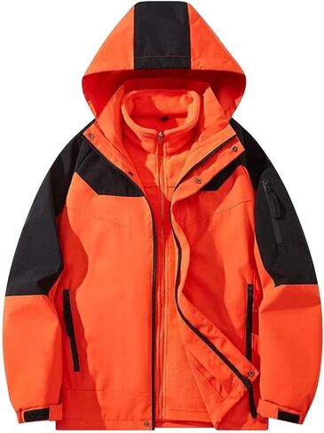 Women's Unisex 3-in-1 Detachable Waterproof Windproof Outdoor Jacket Fleece Lined For Skiing And Hiking in Saudi Arabia