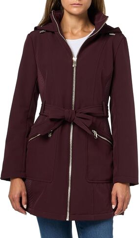 kensie Women's Outerwear Zip Front Softshell Hooded Water Resistant Jacket in Saudi Arabia