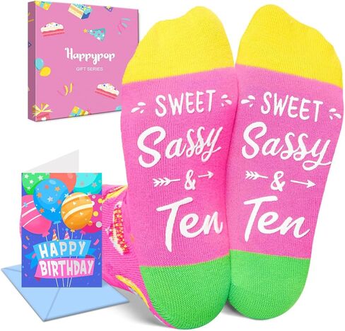 هدايا عيد الميلاد السابع للفتيات من HAPPYPOP - جوارب للأطفال بعمر 7 سنوات، أفكار هدايا للفتيات في سن السابعة، صندوق هدايا عيد ميلاد مع بطاقة تهنئة in Saudi Arabia