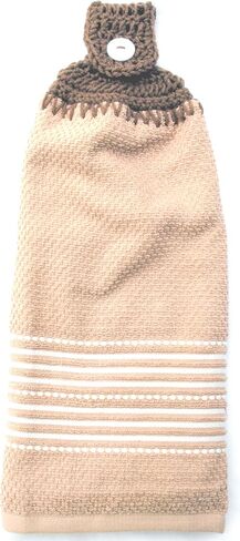 Everyday Terry Cloth Kitchen Towel - Double Thick/Full Crochet TOP Hanging Kitchen Towel (Solid DK Gray) in Saudi Arabia
