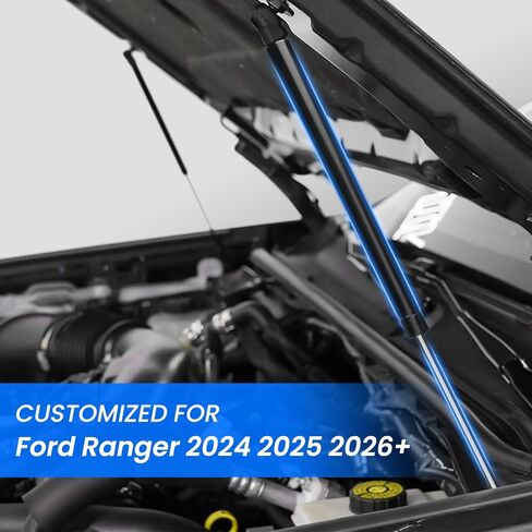 Hood Struts for Ford Ranger 2024+, Hood Lift Support No Drill Front Gas Springs Shocks Compatible with Ford Ranger Accessories 2024 2025 in Kuwait