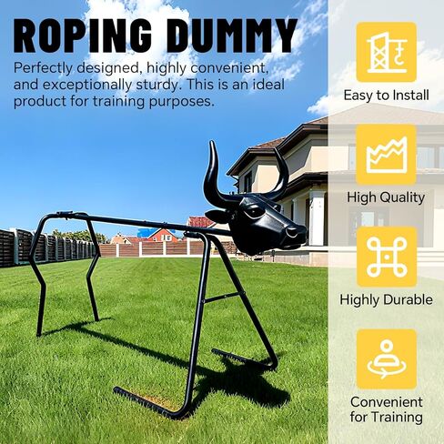 Roping Heading and Heeling Dummy Collapsible Roping Dummy Body with Steer Head for Roper Practice (Collapsible Dummy + Steer Head) in Saudi Arabia