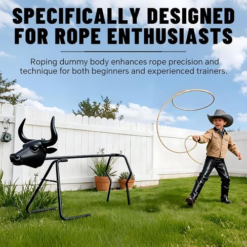 Roping Heading and Heeling Dummy Collapsible Roping Dummy Body with Steer Head for Roper Practice (Collapsible Dummy + Steer Head) in Saudi Arabia