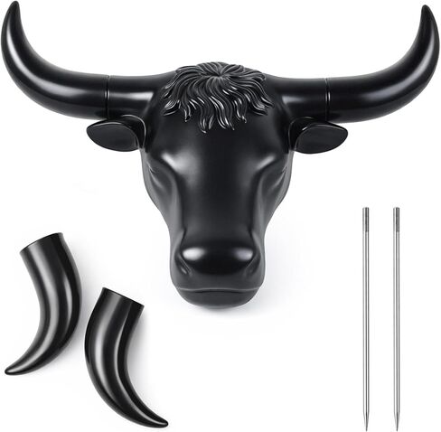Crowye Full Size Steer Head Roping Dummy with Detachable Horn Large Spread Complete Rodeo Set Cowboy Toy Roping Practice Dummy Steer Head Aluminum Rods for Horse Enthusiasts Junior Roper Practice in Saudi Arabia