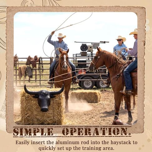 Crowye Full Size Steer Head Roping Dummy with Detachable Horn Large Spread Complete Rodeo Set Cowboy Toy Roping Practice Dummy Steer Head Aluminum Rods for Horse Enthusiasts Junior Roper Practice in Saudi Arabia
