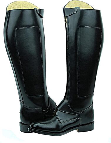 Mens Man Invader-2 Polo Players Boots Tall Knee High Leather Equestrian Black in Kuwait