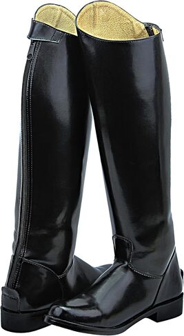 Mens Man Elegant Dress Dressage Boots with Zipper Riding English Equestrian Black in Kuwait