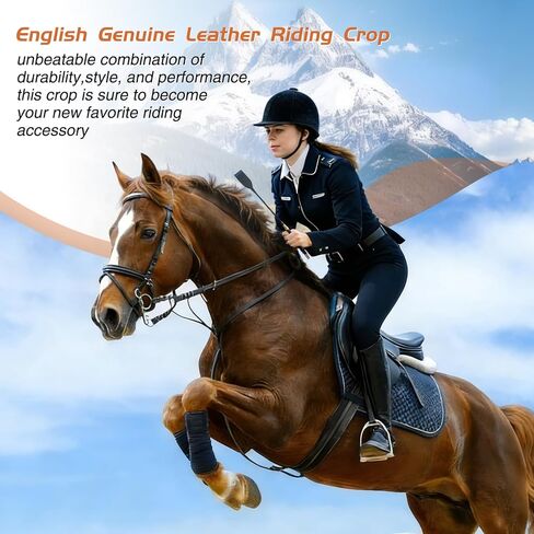 Horse Whip, Black Riding Crop, 18 Inches Long, Genuine Leather Equestrian Teaching Whip in Kuwait