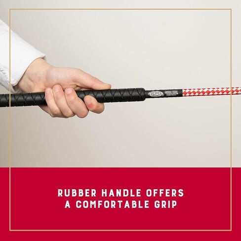 50" Stock Whip Horse Training Whip with Comfort Grip Rubber Handle, Horse Control, Show Ring Competition Accessory, Red/White in Kuwait