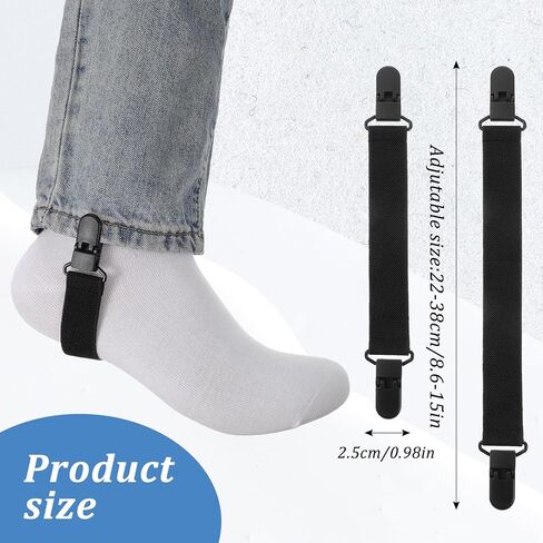 4 Pcs Adjustable Elastic Straps with Clips Boot Straps for Cowboy Boots Pant Leg Clips for Women and Men Motorcycle Biker Jeans Keeping Pants Tucked in Saudi Arabia