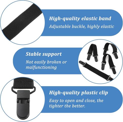 4 Pcs Adjustable Elastic Straps with Clips Boot Straps for Cowboy Boots Pant Leg Clips for Women and Men Motorcycle Biker Jeans Keeping Pants Tucked in Saudi Arabia