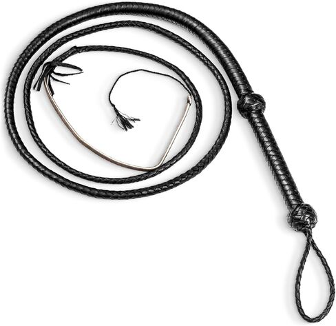Bull Whip Real Cow Hide Leather Equestrian Bullwhip Black 3ft, 4ft, 6ft, and 8ft Long for Sound Practice, Horse Handling & Costume Use in Kuwait