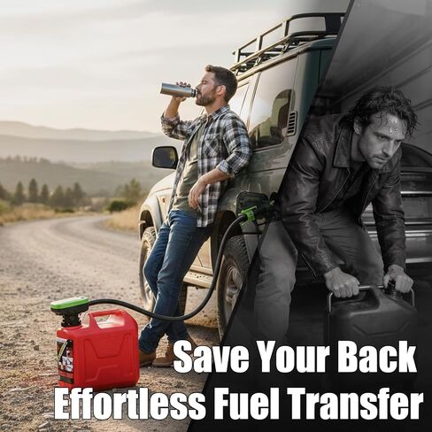 مضخة نقل وقود أوتوماتيكية مع مستشعر إيقاف تلقائي (3.2 جالون في الدقيقة)، مضخة نقل أوتوماتيكية بخرطوم 41 بوصة قابلة لإعادة الشحن عبر USB، مضخة نقل سائل محمولة تعمل ببطارية ليثيوم لمحولات خزان البنزين والديزل - 3 in Kuwait