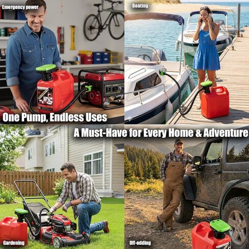 مضخة نقل وقود أوتوماتيكية مع مستشعر إيقاف تلقائي (3.2 جالون في الدقيقة)، مضخة نقل أوتوماتيكية بخرطوم 41 بوصة قابلة لإعادة الشحن عبر USB، مضخة نقل سائل محمولة تعمل ببطارية ليثيوم لمحولات خزان البنزين والديزل - 3 in Kuwait