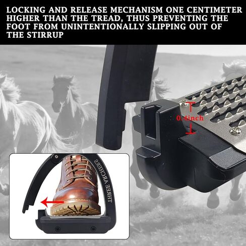 THREE ARCHERS Safety Stirrups Side Opening Design for Adults, Breakaway Stirrups with Anti-Slip Stainless Steel Inclined Tread Horse Riding Equipment for Equestrian Beginner Trail in Kuwait