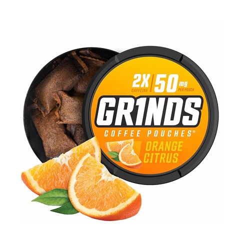 Grinds Coffee Pouches | Tobacco Free, Nicotine Free Healthy Alternative | 6 Cans, 12 Pouches Per Can | 4x Caffeine, 100mg Per Pouch (Red Eye Espresso) in Kuwait