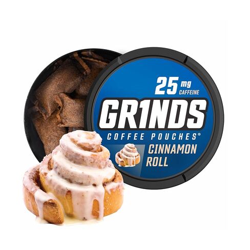 Grinds Coffee Pouches | Tobacco Free, Nicotine Free Healthy Alternative | 6 Cans, 12 Pouches Per Can | 4x Caffeine, 100mg Per Pouch (Red Eye Espresso) in Kuwait