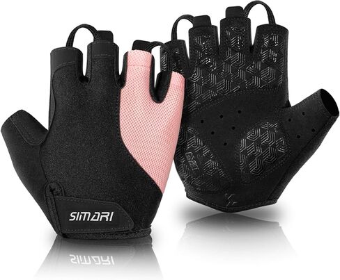 SIMARI GEL Pad Cycling Gloves for Men & Women, Workout Gloves with Cushion, Breathable, Grip, Gift for Gym Exercise, Biking, Weight Lifting Training, Fitness, Black, Pink, Cyan, White Size XS S M L XL in Kuwait