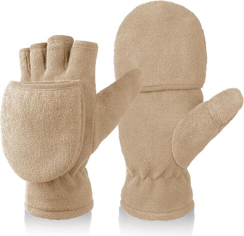 قفازات شتوية قابلة للتحويل، قفازات علوية من الصوف القطبي الدافئ للجري في الشتاء، والتصوير الفوتوغرافي للرسائل النصية للرجال والنساء in Kuwait