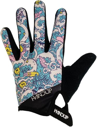 Handup Youth كامل الأصابع خفيف الوزن مضاد للانزلاق دراجة جبلية MTB دراجة Enduro Downhill XC قفازات موتوكروس للجنسين 50+ UFP حماية من الشمس (ركوب الموجة، شباب كبير) in Kuwait